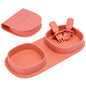 Silicone Foldable Novelty Dinner Plates, Baby Plates Travel Essential with Forks and Spoons, Microwave & Dishwasher Safe, Watermelon - color: Watermelon, style: No-Suction