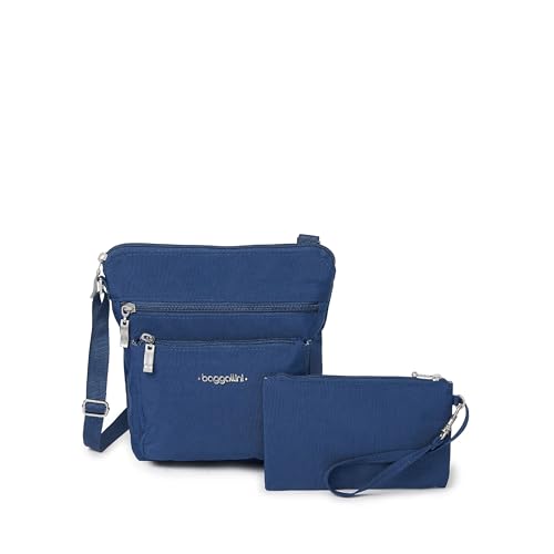 Baggallini Pocket Crossbody Bags for Women 8x8 Small Lightweight Durable Water-resistant Travel Purse W/Rfid - color: Pacific