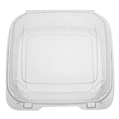 Restaurantware Thermo Tek 33.8 Ounce Clamshell Containers 100 Anti-Fog To Go Food Containers - Freezable Square Clear Plastic Food Packaging Containers Disposable - size: 39 oz