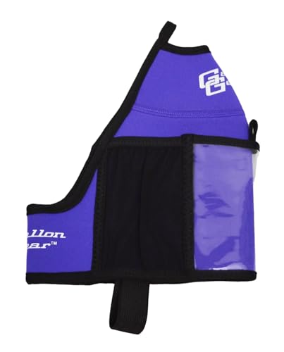 Half-Gallon Fitness Hydration Cover | Neoprene Insulated Cooling & Portable Gym Water Bottle Carrier | CASE with Storage Pockets - color: Purple