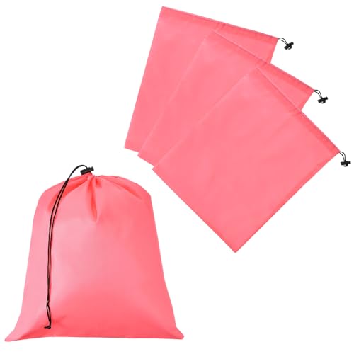 Drawstring Bag with Toggle, Stuff Sack String Waterproof Travel Storage Bags Cinch Stuff Pouch -Fitting for (Gym/Traveling/Hiking/Yoga/Office/Shoes) 16 x 14 & 4 Pack & Pink - color: Pink, size: 16 x 14"