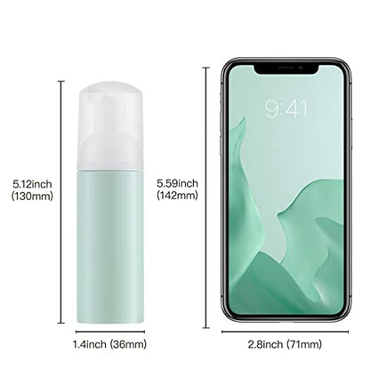 Tekson 3 PCS Soap Foam Bottle (2 oz), Empty Travel Foaming Lash Shampoo for Cleanser, Dispenser (Green) - color: Green, size: 3pcs