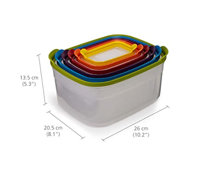 Joseph Joseph Nest Lock Plastic BPA Free Food Storage Container Set with Lockable Airtight Leakproof Lids, 12-Piece, Multi-Color