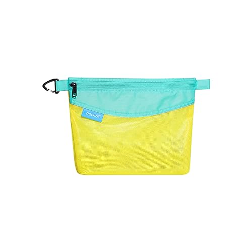 pack all Water-resistant Material Zipper Pouch, Mesh Zipper Bag for Storage, Travel, Office (Medium, Yellow) - color: Yellow, size: Medium