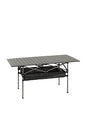 Outdoor Folding Table, 7.93LBS Ultralight Camping Table with Built-in Storage & Carry Bag, 225LBS Heavy Duty Aluminum Tabletop Carbon Steel Frame for Camping, Picnic, Beach, BBQ - color: Black