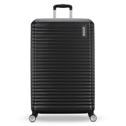 American Tourister Stratum 3.0 Large 28-Inch Spinner, Airline Approved, Durable Hardside Luggage, Expands 1.5", RightHeight™ Adjustable Handle, Black - color: Black, size: Large - Checked