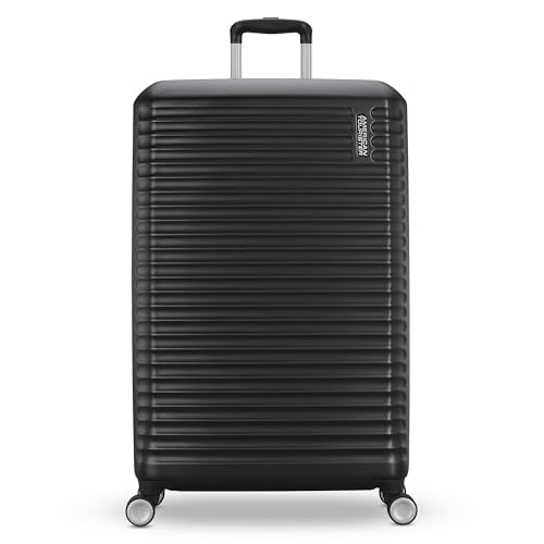 American Tourister Stratum 3.0 Large 28-Inch Spinner, Airline Approved, Durable Hardside Luggage, Expands 1.5", RightHeight™ Adjustable Handle, Black - color: Black, size: Large - Checked