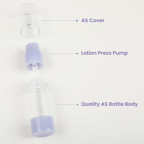 1oz 30ml Airless Pump Bottles, Refillable Leak Proof Travel Pump Bottle Toiletry Cosmetic Skincare Containers for Lotion Toner Gel Foundation (3 Pieces) - color: Green Blue Purple