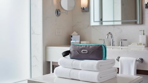GOX Small Travel Toiletry Bag, Dopp Kit Case For Men, Multifunction Organizer Pouch (Grey/Sky Blue) - color: Grey/Sky Blue