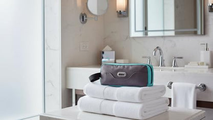 GOX Small Travel Toiletry Bag, Dopp Kit Case For Men, Multifunction Organizer Pouch (Grey/Sky Blue) - color: Grey/Sky Blue