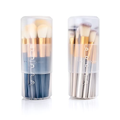 OCHEAL 2 Pack Transparent Plastic Makeup Brush Holders, Dual Use, Lightweight, Spacious - color: Plastic Clear-2pcs