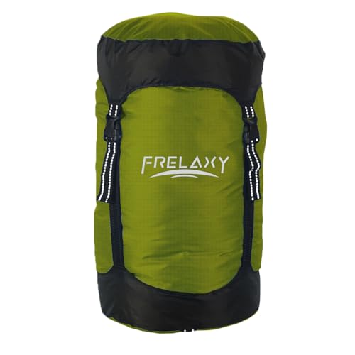 Frelaxy Compression Sack, 40% More Storage! 11L/18L/30L/45L/52L Compression Stuff Sack, Water-Resistant & Ultralight Sleeping Bag Stuff Sack - Space Saving Gear for Camping, Hiking - color: Army Green, size: Small