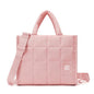 Quilted Crossbody Bags for Women,Puffer Weekender Overnight Bag,Purse Handbag Organizer,Small Tote Bags Shoulder Bag - color: Light Pink