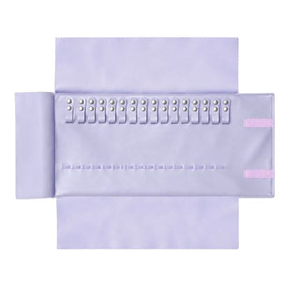 UnionPlus Travel Jewelry Roll, Faux Leather Necklaces Organizer Bag, Elastic Band and Anti-winding, Lavender Violet - color: Leather Lavender Violet, size: Medium