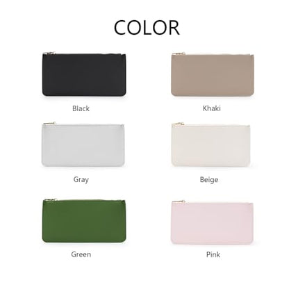 Pencil Pen Case Stationery Case Pouch Bag (Gray,Faux leather) - color: Gray/FL