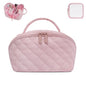 Makeup Bag,Quilted Puffer Cosmetic Bags,Travel Toiletry Bag for Women,Large Capacity Waterproof Make up Bag Set - color: Pink, size: Large