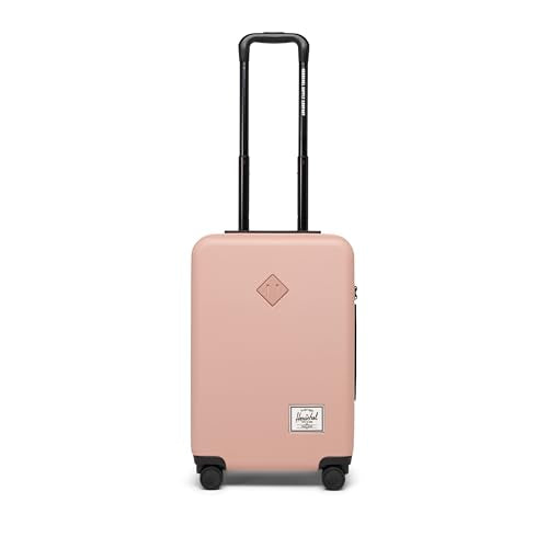Herschel Supply Co. Heritage Hardshell Carry On Luggage - Airline Approved 70% Recycled Polycarbonate - Silent Rolling Inset Wheels - Internal Storage Features, Ash Rose - color: Ash Rose, size: Large Carry-on (New) - 42L