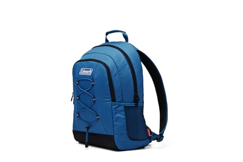 Coleman Chiller Insulated Backpack Cooler, Leakproof 28-Can Backpack Cooler with 12+ Hour Ice Retention, Made with Recycled Materials, Great for Beach, Camping, Hiking, Tailgates, Groceries, & More - color: Blue