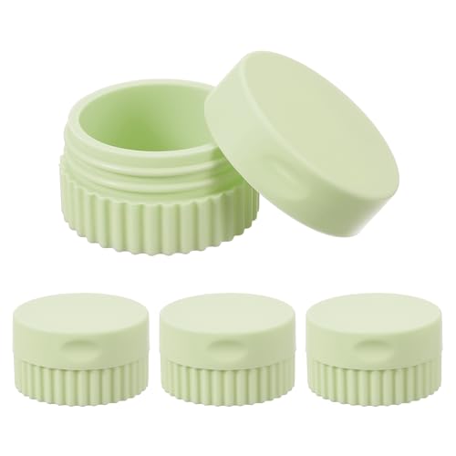 uxcell 4pcs Travel Containers for Toiletries, 0.68oz 20ml Small Silicone Cream Jars Leak-proof Travel Essentials with Lid for Cosmetic Body Skin Cream, Mint Green - color: Mint Green