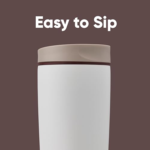 Owala SmoothSip Slider Insulated Stainless Steel Coffee Tumbler, Reusable Iced Coffee Cup, Hot Coffee Travel Mug, BPA Free 20 oz, Vanilla Bean - color: Vanilla Bean, size: 20 Ounces