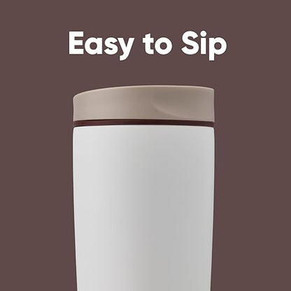 Owala SmoothSip Slider Insulated Stainless Steel Coffee Tumbler, Reusable Iced Coffee Cup, Hot Coffee Travel Mug, BPA Free 20 oz, Vanilla Bean - color: Vanilla Bean, size: 20 Ounces