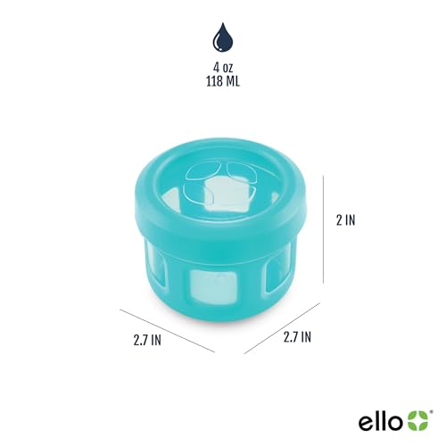 Ello Reusable Condiment Containers with Screw-on Leak Proof Lid | Perfect for Salad Dressing Sauce Dips Lunchbox Picnic Travel Bento Box | BPA-Free | Dishwasher Safe - color: Fruit Cobbler