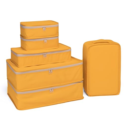 JJ POWER Travel Packing Cubes, Luggage Organizers with Shoe Bag - color: Orange