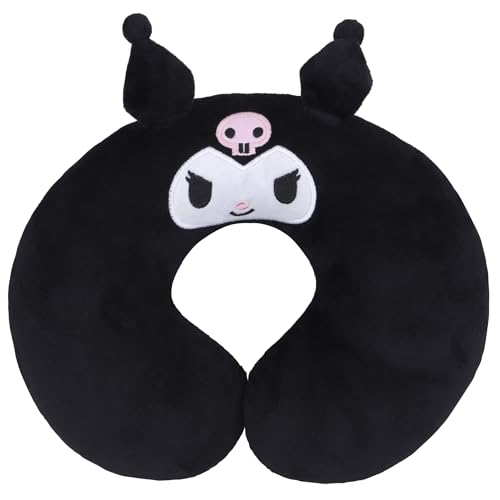 Roffatide Anime Kuromi U-Shape Neck Pillow Printed Plush Melody Travel Pillows for Sleeping Christmas and Birthday Gift Melody Black - color: C