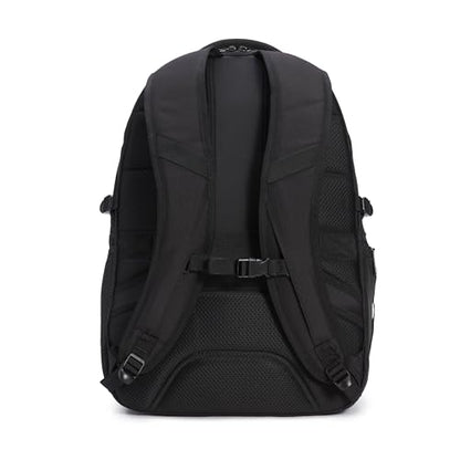 Amazon Basics Travel Laptop Backpack with Multiple Pockets and Compartments for 17 in / 43.1 cm Laptop, Water Resistant, Spacious with Padded Shoulder Straps, Black - size: 17"
