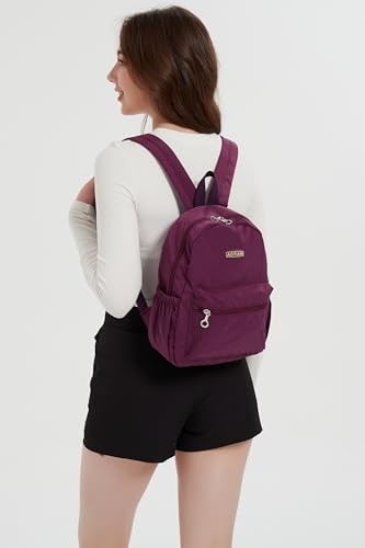 AOTIAN Mini Lightweight 11.8 Inch Backpack Durable Travel Hiking Women and Girls Small Daypack, 7 Liters Purple - color: Purple