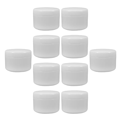Operitacx 10pcs 250g Plastic Travel Lotion Containers Refillable Mini Jars with Lids Portable Cream Jars for Skincare and Cosmetics Storage
