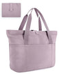 BAGSMART Tote Bag for Women, Foldable Tote Bag With Zipper Travel Shoulder Bag Handbag for Work - color: Purple