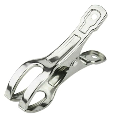 Stainless Steel Windproof Laundry Clips – Heavy-Duty Clothes Pins Rust-Resistant Twin-Prong Towel & Bath Towel Clips (12, 3.5") - size: 3.5"