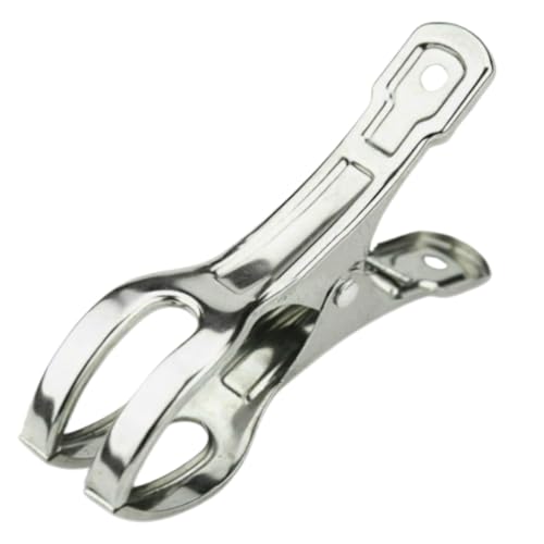 Stainless Steel Windproof Laundry Clips – Heavy-Duty Clothes Pins Rust-Resistant Twin-Prong Towel & Bath Towel Clips (12, 3.5") - size: 3.5"