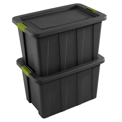 Sterilite 12-Pack Storage Bins with Lids, Heavy Duty Totes, Tuff1, 30 Gallon, Flat Gray - color: Flat Gray, size: 30 Gallon (12 Pack)