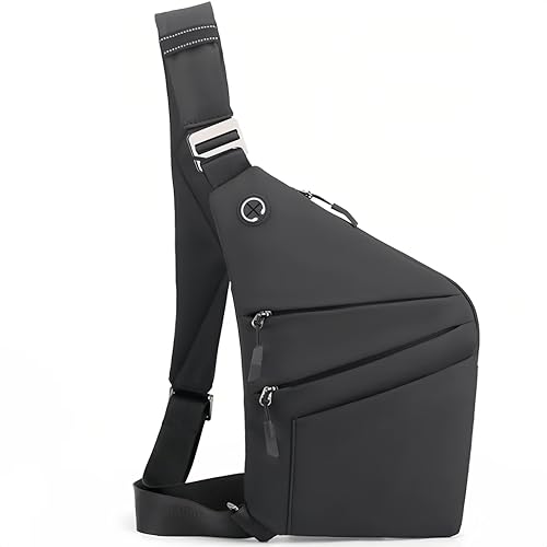 Crossbody Travel Bags for Women, Anti Theft Proof Safe Slim Sling Travel Purses, Personal Flex Shoulder Bag for Men Women - color: Black-new, size: Left Shoulder