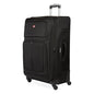 SWISSGEAR Sion Softside Expandable Spinner Luggage Durable Lightweight Travel Suitcase, Black, Checked-Large - color: Black, size: Checked-Large