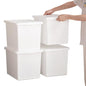 YUNGSHY 4 Pack 27 Quart White Large Stackable Storage Bins With Lids,Bathroom Closet Undersink Organizers and Storage Containers and Durable Nestable Closet, Garage, Totes (white, 27Qt.-4Pack) - size: 27Qt.-4Pack