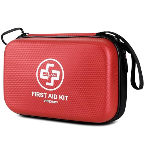 VRIEXSD Premium First Aid Kit, 320 Piece Waterproof Hard Shell Eva First Aid Kit for Home, Camping, Cars, Hiking, Travel, Businesses & Outdoor Emergencies - Emergency Medical Kits (Red) - color: Red