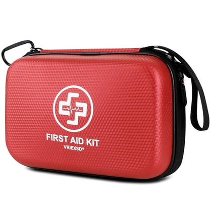 VRIEXSD Premium First Aid Kit, 320 Piece Waterproof Hard Shell Eva First Aid Kit for Home, Camping, Cars, Hiking, Travel, Businesses & Outdoor Emergencies - Emergency Medical Kits (Red) - color: Red