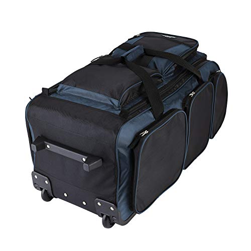Travelers Club Xpedition 30 Inch Multi-Pocket Upright Rolling Duffel Bag - color: Rivera Blue