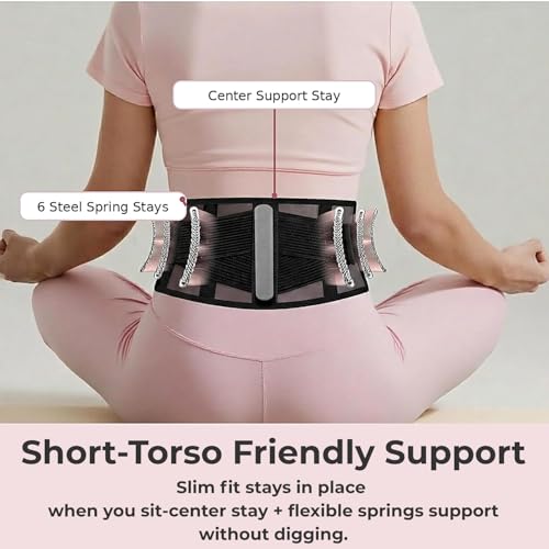 Ultra Breathable & Thin Back Brace for Lower Back Pain – Lightweight, Adjustable Back Brace Belt for Women and Men | Comfortable Lumbar Compression Brace for Sciatica, Scoliosis, Wear Under Clothing - size: XS(Waist: 26"-33")