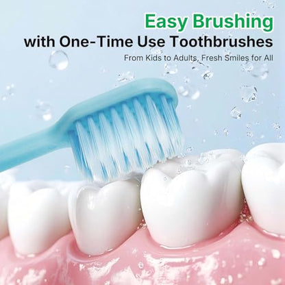 200-Pack Premium Bulk Disposable Toothbrushes, Individually Wrapped, Soft Bristles, Peanut Grip Handle for Travel, Guest Bathroom, Hotel & Emergency Kits, Family, Kids & Adults, Single Use - size: 1 Count (Pack of 200)