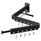 HEILAIYI Wall Mounted Clothes Hanger,Clothes Drying Rack,Laundry Drying Rack,Clothes Rack,Laundry Rack Wall Mount,Retractable Collapsible Drying Rack Clothing (Windproof Holes,with Clips),Black - size: Upgrade-Black / Holes with Clips