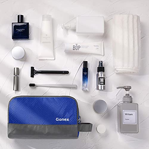 Gonex Travel Toiletry Bag Nylon, Shaving Bag Toiletry Organizer Blue - color: Blue