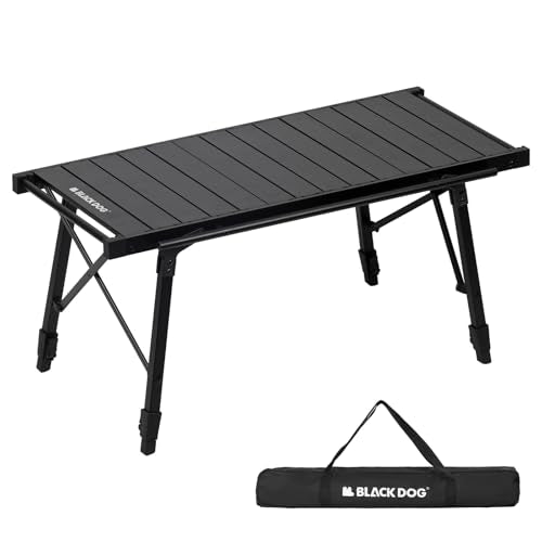 BLACKDOG Folding Camping Table for Outdoor, Portable IGT Table with Detachable 3 Units for Camp, Aluminum Table with Adjustable Height for Picnic Backyards Beach
