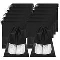 YAMIU 12PCS Shoe Bags for Travel - Large Dustproof Drawstring Shoes Pouch Packing Organizers for Men & Women, Black - style: 12 Pack - Black