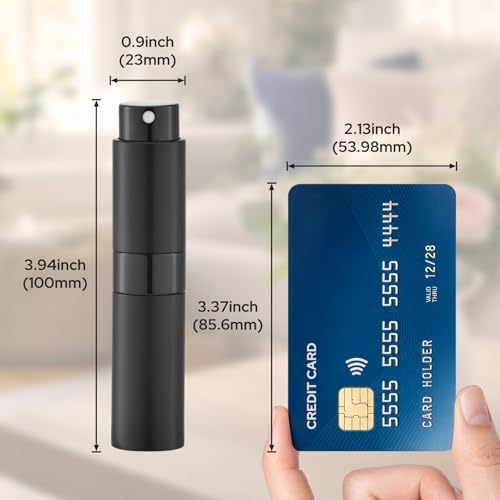 LISAPACK 8ML Atomizer Perfume Spray Bottle for Travel (3 PCS) Empty Cologne Dispenser, Portable Sprayer (Black, Silver, Grey) - color: 3 Colors3