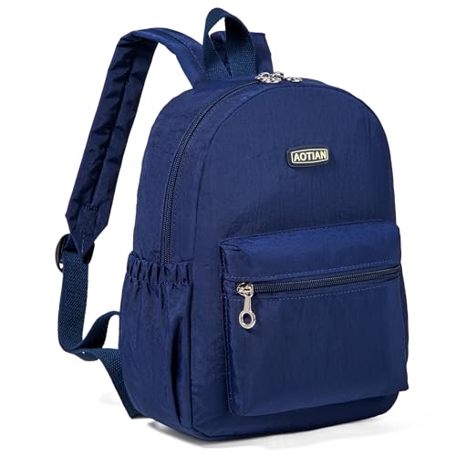 AOTIAN Mini Lightweight 11.8 Inch Backpack Durable Travel Hiking Women and Girls Small Daypack, 7 Liters Blue - color: Blue