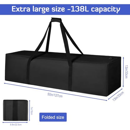 INFANZIA 50inch Sports Duffel Travel -138L Extra Large Duffel Luggage Bag with Upgrade Zipper, Water Resistant & Foldable Equipment Storage Bag for Camping Tent Tripod Fishing - size: 50x13x13 inch